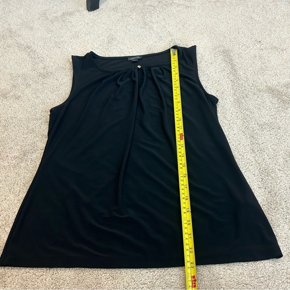 Tahari ASL Black sleeveless ruched top blouse size small - Picture 9 of 10